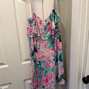 Lilly Pulitzer Pink and Green Floral Dress